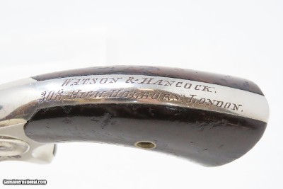 1884 CASED Antique COLT “NEW HOUSE” Model .38 Caliber SPUR TRIGGER Revolver Etched Panel LONDON RETAILER MARKED Watson & Hancock - Image 11 of 21