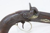 ENGRAVED Antique ANDREW WURFFLEIN “Philadelphia Deringer” Percussion Pistol With GLASS TOPPED WOODEN Display Case - 7 of 20