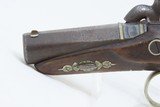 ENGRAVED Antique ANDREW WURFFLEIN “Philadelphia Deringer” Percussion Pistol With GLASS TOPPED WOODEN Display Case - 20 of 20