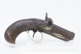 ENGRAVED Antique ANDREW WURFFLEIN “Philadelphia Deringer” Percussion Pistol With GLASS TOPPED WOODEN Display Case - 5 of 20