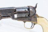 FACTORY ENGRAVED CIVIL WAR Antique COLT Model 1851 NAVY Percussion Revolver 75% FLORAL SCROLL Engraving & Factory PUNCH DOTS - 2 of 21
