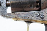 FACTORY ENGRAVED CIVIL WAR Antique COLT Model 1851 NAVY Percussion Revolver 75% FLORAL SCROLL Engraving & Factory PUNCH DOTS - 9 of 21