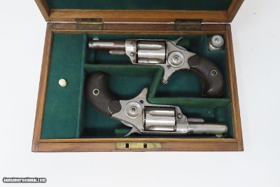 CASED PAIR /London Retailer Marked Antique COLT NEW LINE .32 Cal. Revolvers ETCHED PANEL Potent Conceal & Carry Guns - Image 3 of 25