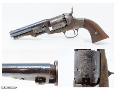 RARE Antique HOPKINS & ALLEN “DICTATOR” .31 Cal. Percussion POCKET Revolver With GREAT CYLINDER SCENES