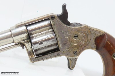 CASED & ENGRAVED Antique COLT CLOVERLEAF .41 Cal. RF SPUR TRIGGER RevolverFIRST YEAR “Jim Fisk” Model Made in 1871 - Image 7 of 19
