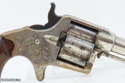 CASED & ENGRAVED Antique COLT CLOVERLEAF .41 Cal. RF SPUR TRIGGER RevolverFIRST YEAR “Jim Fisk” Model Made in 1871 - Image 18 of 19