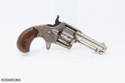 CASED & ENGRAVED Antique COLT CLOVERLEAF .41 Cal. RF SPUR TRIGGER RevolverFIRST YEAR “Jim Fisk” Model Made in 1871 - Image 16 of 19