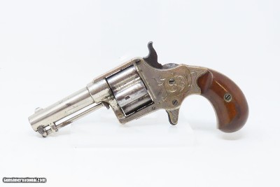 CASED & ENGRAVED Antique COLT CLOVERLEAF .41 Cal. RF SPUR TRIGGER RevolverFIRST YEAR “Jim Fisk” Model Made in 1871 - Image 5 of 19