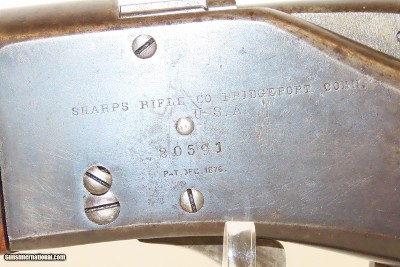 RARE SHARPS BORCHARDT Model 1878 SINGLE SHOT Rifle.38-55 Winchester WCF 1 of 8,700 Single Shot Borchardt Rifles Manufactured - Image 6 of 18