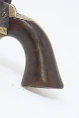 ENGRAVED Antique CIVIL WAR COLT Model 1849 POCKET .31 Caliber PER. Revolver Handy WILD WEST SIX-SHOOTER Made In 1861 w/HOLSTER - 5 of 22
