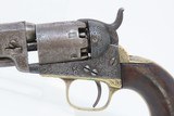 ENGRAVED Antique CIVIL WAR COLT Model 1849 POCKET .31 Caliber PER. Revolver Handy WILD WEST SIX-SHOOTER Made In 1861 w/HOLSTER - 6 of 22