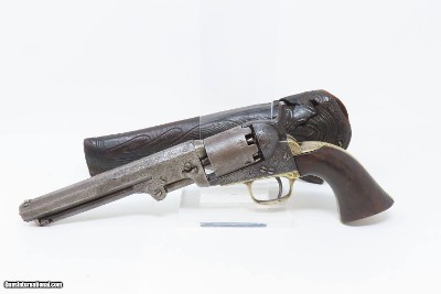 ENGRAVED Antique CIVIL WAR COLT Model 1849 POCKET .31 Caliber PER. Revolver Handy WILD WEST SIX-SHOOTER Made In 1861 w/HOLSTER - Image 3 of 22