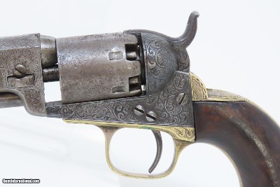 ENGRAVED Antique CIVIL WAR COLT Model 1849 POCKET .31 Caliber PER. Revolver Handy WILD WEST SIX-SHOOTER Made In 1861 w/HOLSTER - Image 6 of 22