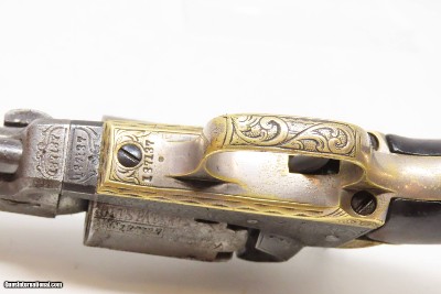 ENGRAVED Antique CIVIL WAR COLT Model 1849 POCKET .31 Caliber PER. Revolver Handy WILD WEST SIX-SHOOTER Made In 1861 w/HOLSTER - Image 17 of 22