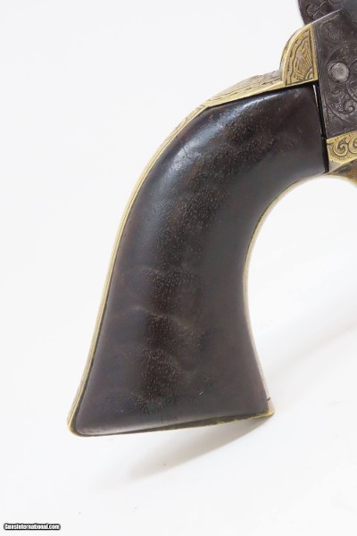 ENGRAVED Antique CIVIL WAR COLT Model 1849 POCKET .31 Caliber PER. Revolver Handy WILD WEST SIX-SHOOTER Made In 1861 w/HOLSTER - Image 20 of 22