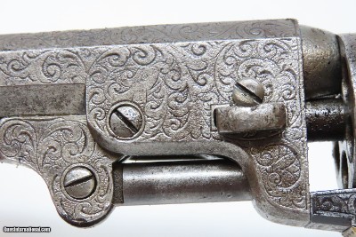 ENGRAVED Antique CIVIL WAR COLT Model 1849 POCKET .31 Caliber PER. Revolver Handy WILD WEST SIX-SHOOTER Made In 1861 w/HOLSTER - Image 8 of 22