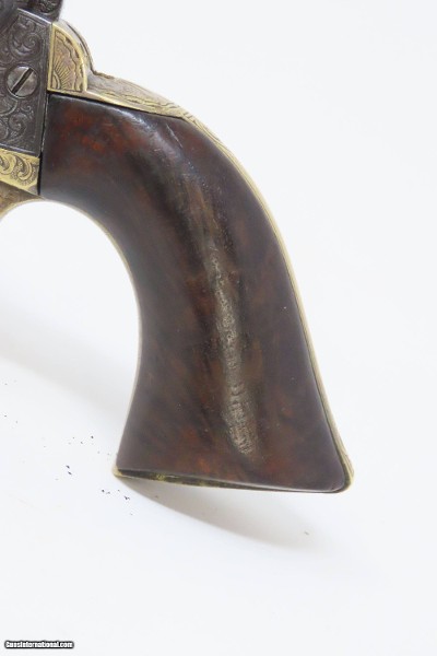 ENGRAVED Antique CIVIL WAR COLT Model 1849 POCKET .31 Caliber PER. Revolver Handy WILD WEST SIX-SHOOTER Made In 1861 w/HOLSTER - Image 5 of 22