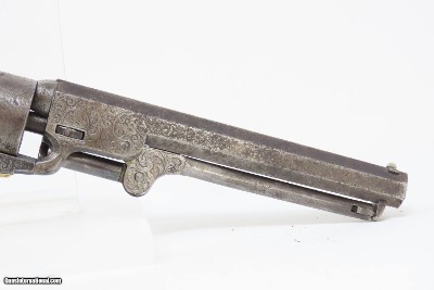 ENGRAVED Antique CIVIL WAR COLT Model 1849 POCKET .31 Caliber PER. Revolver Handy WILD WEST SIX-SHOOTER Made In 1861 w/HOLSTER - Image 22 of 22
