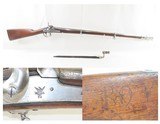 Antique HARPERS FERRY U.S. Model 1842 SMOOTHBORE .69 Cal. Percussion MUSKET CIVIL WAR Musket Made in 1855 w/BAYONET & SCABBARD - 1 of 23
