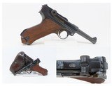 NICE Blank Chamber DWM German LUGER P.08 7.65mm Semi-Automatic PISTOL C&RCOMMERCIAL Luger with LEATHER HOLSTER - 1 of 21