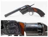 RARE Engraved Antique WEBLEY Patent LONGSPUR Five Shot PERCUSSION Revolver
English SECOND MODEL Single Action .42 Caliber - 1 of 20