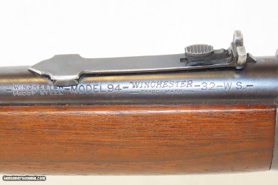 c1937 mfr. WINCHESTER Model 94 CARBINE .32 SPECIAL W.S. C&R 1894 Fine JMBPre-WORLD WAR II Repeating Rifle - Image 6 of 21