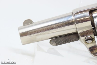 CASED Antique BRITISH Proofed COLT NEW LINE .38 Cal. ETCHED PANEL RevolverFINE British Conceal & Carry SELF DEFENSE Gun - Image 9 of 21