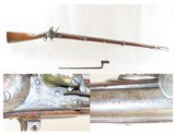 PA STATE MILITIA Antique MARINE WICKHAM Model 1816 FLINTLOCK MUSKET Contract Smoothbore Made in 1820 with BAYONET