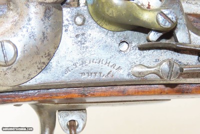 PA STATE MILITIA Antique MARINE WICKHAM Model 1816 FLINTLOCK MUSKET Contract Smoothbore Made in 1820 with BAYONET - Image 6 of 25