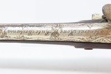 RULE BRITANNIA! ADMIRAL HOWE British FLINTLOCK Pistol by ELLIS .62 Antique
Ornately Engraved London Sidearm Late-18th Century - 9 of 17