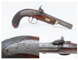MEMPHIS TN FH CLARK Antique DERINGER 1850s .45 Pistol Philadelphia Southern SILVER and GOLD Banded Barrel - 1 of 19