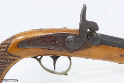 RIO DE JANEIRO BR Antique BRACE of BELGIAN Pistols .54 Matched c1855 Laport BRAZIALIAN RETAILER MARKED BELT Pistols - Image 5 of 25