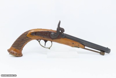 RIO DE JANEIRO BR Antique BRACE of BELGIAN Pistols .54 Matched c1855 Laport BRAZIALIAN RETAILER MARKED BELT Pistols - Image 3 of 25
