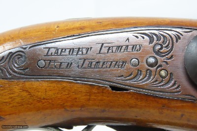 RIO DE JANEIRO BR Antique BRACE of BELGIAN Pistols .54 Matched c1855 Laport BRAZIALIAN RETAILER MARKED BELT Pistols - Image 7 of 25