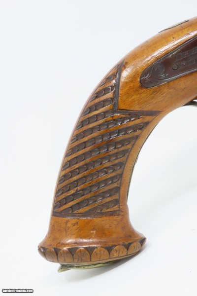 RIO DE JANEIRO BR Antique BRACE of BELGIAN Pistols .54 Matched c1855 Laport BRAZIALIAN RETAILER MARKED BELT Pistols - Image 4 of 25