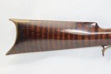 c1840s EVANSVILLE INDIANA Antique LONG RIFLE by CHARLES KELLER .44 StripedGame Scene Engraved Lock; Hand-Painted Stock - 2 of 19