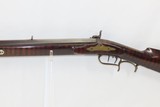 c1840s EVANSVILLE INDIANA Antique LONG RIFLE by CHARLES KELLER .44 StripedGame Scene Engraved Lock; Hand-Painted Stock - 16 of 19