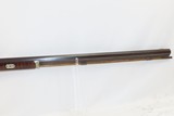 c1840s EVANSVILLE INDIANA Antique LONG RIFLE by CHARLES KELLER .44 StripedGame Scene Engraved Lock; Hand-Painted Stock - 4 of 19