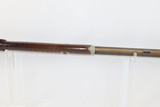 c1840s EVANSVILLE INDIANA Antique LONG RIFLE by CHARLES KELLER .44 StripedGame Scene Engraved Lock; Hand-Painted Stock - 8 of 19