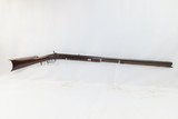 c1840s EVANSVILLE INDIANA Antique LONG RIFLE by CHARLES KELLER .44 StripedGame Scene Engraved Lock; Hand-Painted Stock - 1 of 19