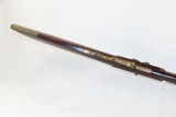 c1840s EVANSVILLE INDIANA Antique LONG RIFLE by CHARLES KELLER .44 StripedGame Scene Engraved Lock; Hand-Painted Stock - 7 of 19