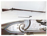 Rare WAR of 1812 Antique R&C LEONARD US Model 1808 FLINTLOCK Musket 1811 69 1 of only 5,000 Made; w/ SOCKET BAYONET