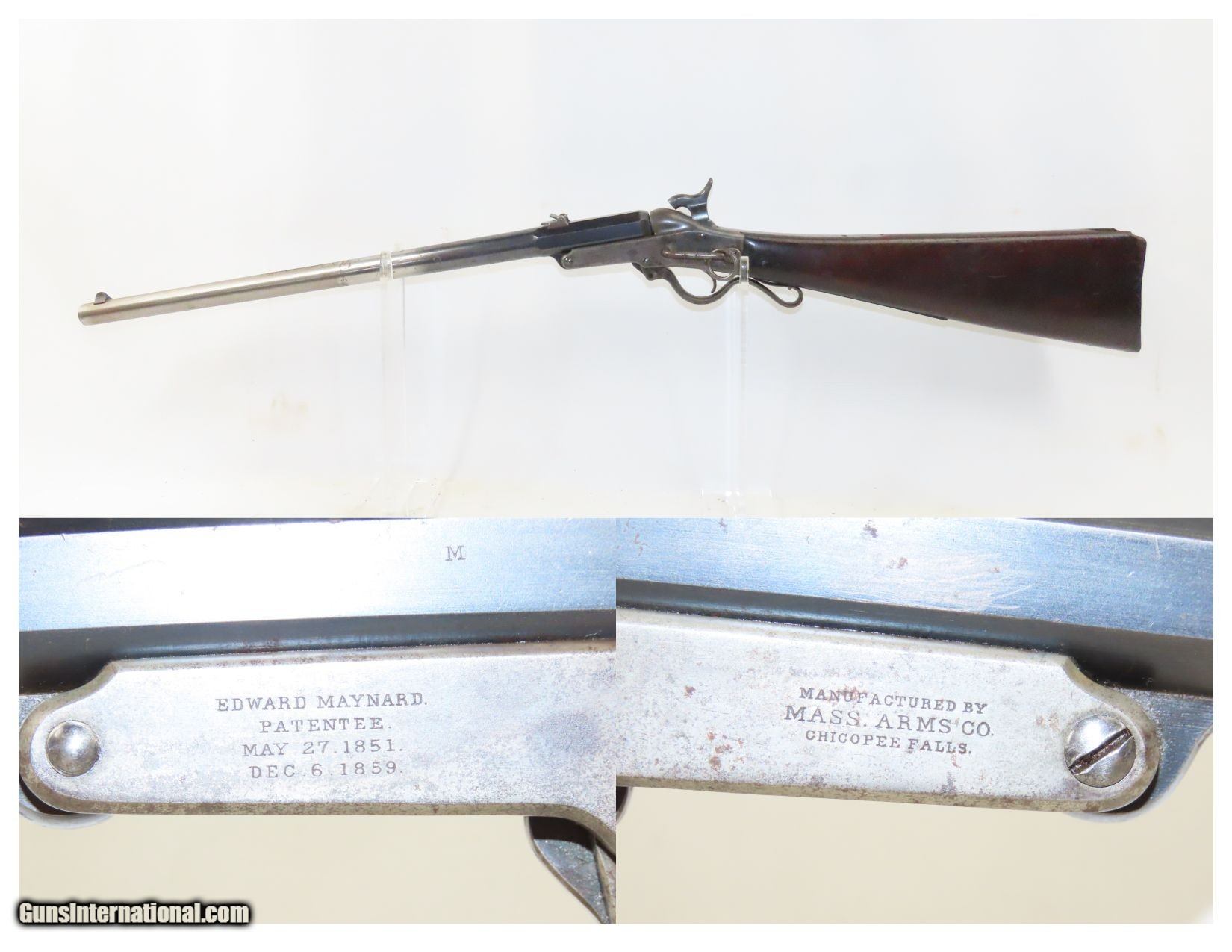 CIVIL WAR Antique MAYNARD 2nd Model MASS. ARMS Company CAVALRY SR ...