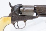 GUSTAVE YOUNG FACTORY ENGRAVED COLT Model 1849 .31 POCKET Revolver Antique 1856 Manufactured with ANTIQUE IVORY Grips - 18 of 19
