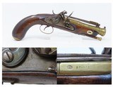 Irish Flintlock COACH Pistol SNAP BAYONET MONK ENGRAVED Brass Antique 1700s Brass Blunderbuss Flintlock Pistol - 1 of 18