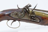 Irish Flintlock COACH Pistol SNAP BAYONET MONK ENGRAVED Brass Antique 1700s Brass Blunderbuss Flintlock Pistol - 4 of 18