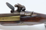 Irish Flintlock COACH Pistol SNAP BAYONET MONK ENGRAVED Brass Antique 1700s Brass Blunderbuss Flintlock Pistol - 9 of 18