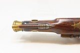 Irish Flintlock COACH Pistol SNAP BAYONET MONK ENGRAVED Brass Antique 1700s Brass Blunderbuss Flintlock Pistol - 14 of 18