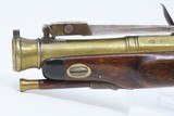 Irish Flintlock COACH Pistol SNAP BAYONET MONK ENGRAVED Brass Antique 1700s Brass Blunderbuss Flintlock Pistol - 18 of 18
