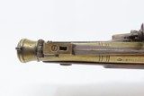 Irish Flintlock COACH Pistol SNAP BAYONET MONK ENGRAVED Brass Antique 1700s Brass Blunderbuss Flintlock Pistol - 10 of 18